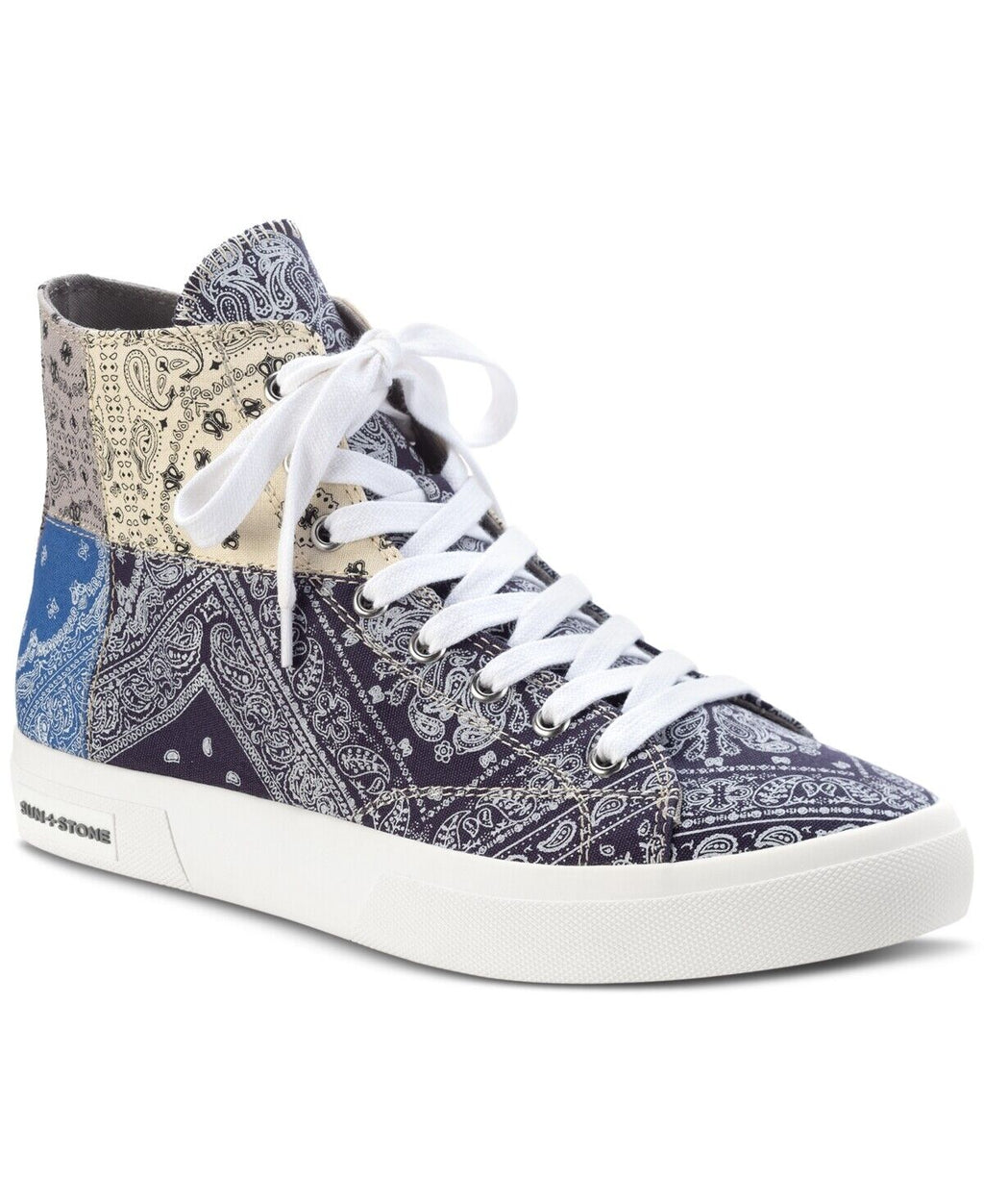 SUN STONE Men Shoe Colorblock Patchwork Cushioned Sneakers MESA Blue Bandana