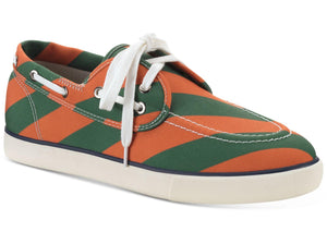 CLUB ROOM Mens Padded Round Toe Lace-Up Boat ROYCE Green Orange Striped