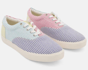 Club Room Colorblocked Lace-up Sneakers Men Low Top LANCE Colorful Blue Stripe