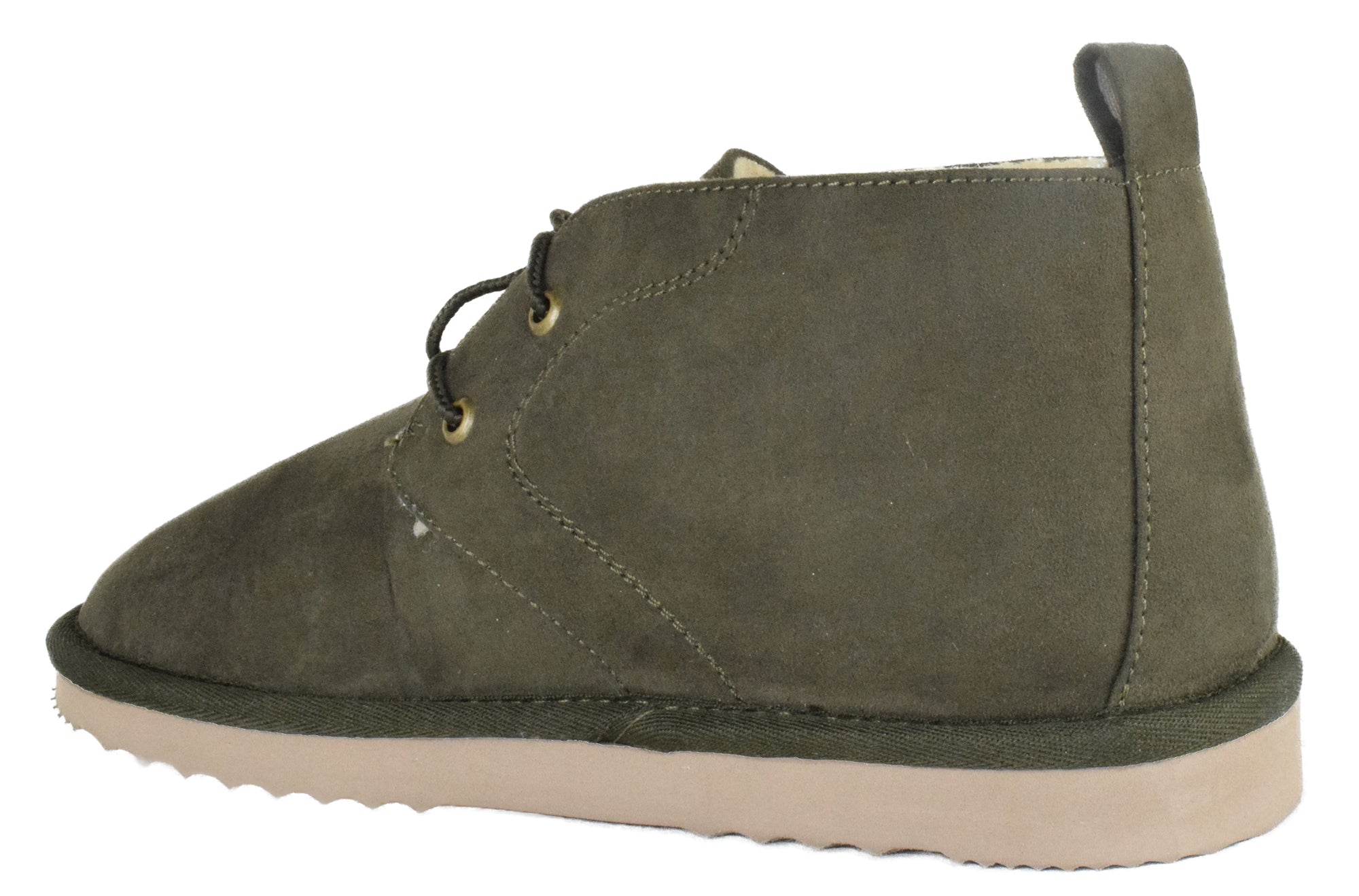 Sun Stone Men Chukka Lace Up Fur Insoles warm Boots Suede GAGE Olive Green New