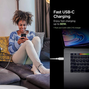 Spigen DuraSync 60W USB C to USB C High Speed Fast Charging Cable 4.9FT 2 Pack