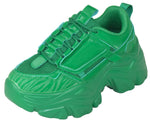Berness Women Chunky Platform Sneakers Lace Up Fashion Trainers Thick Sole Casual Walking Shoes BLAIR02 Green
