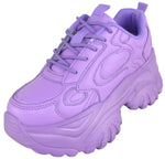 Berness Women’s Chunky Platform Sneakers – Lace-Up Fashion Dad Shoes, Thick Sole Casual Walking Sneakers CELESTE Purple