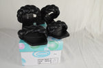 Soda Women Block High Heel Sandals Double Braided Straps Square BUGGY Black 7.5