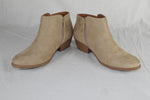 Soda Women Short Heels Ankle Boots Side Zipper Booties Beige Wheat Suede Mug 6