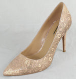 Michael Kors Women High Heels Stiletto Pumps Pointy Toe Beige Gold Bronze