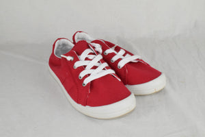 Soda Flat Women Shoes Linen Canvas Slip On comfy Sneakers Lace Up Red Size 10