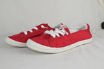 Soda Flat Women Shoes Linen Canvas Slip On comfy Sneakers Lace Up Red Size 10