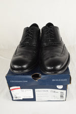 Cole Haan Men Black Leather Wingtip Oxford Dress Shoes Classic Brogue new size 8