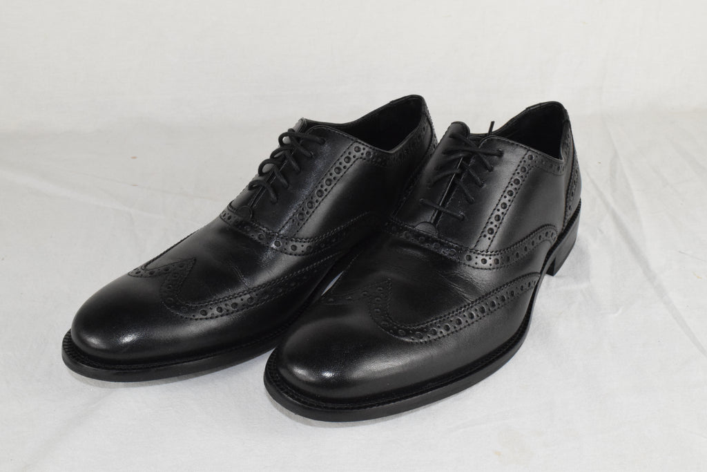 Cole Haan Men Black Leather Wingtip Oxford Dress Shoes Classic Brogue new size 8