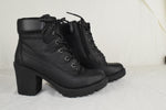 Soda Women High Heels Ankle Boots Combat Lug Sole Booties Black Used Size 6