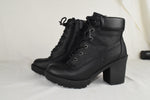 Soda Women High Heels Ankle Boots Combat Lug Sole Booties Black Used Size 6