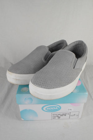 Soda Flat Women Slip-On Loafers Casual Sneakers Platform Gray CROFT Size 9