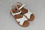 Soda Women Flat Sandal Flatform Ankle Buckle CrissCross Straps White Chester 8.5