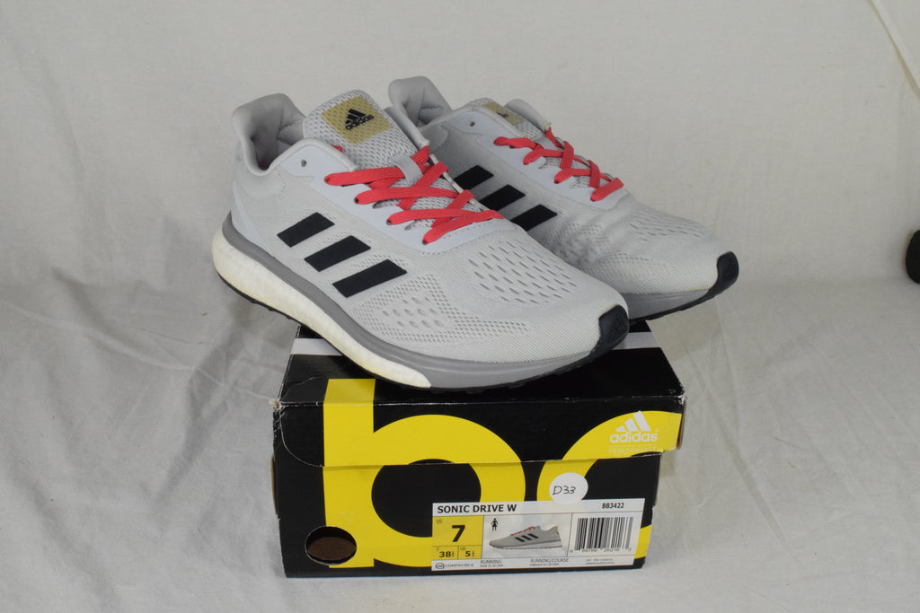adidas Sonic Drive Scarlet Women Running Sneaker BB3422 New Gray Pink Size 7