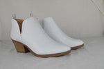 Soda Women Ankle Boot V Cut Booties Elastic Block Heel Armory White Used Size 10
