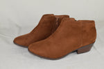 Soda Women Short Heels Ankle Boots Side Zipper Booties Tan Brown Suede Mug 8.5