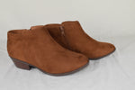 Soda Women Short Heels Ankle Boots Side Zipper Booties Tan Brown Suede Mug 8.5