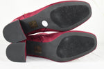 Women Block High Heels Ankle Boots Side Zipper Lug Sole Booties Red Burgundy 11