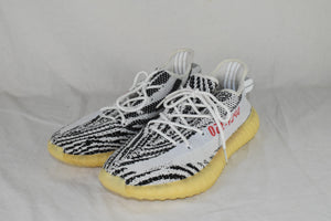 Adidas Yeezy Boost 350 V2 Zebra Sneakers Black White Used Size 10