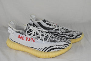 Adidas Yeezy Boost 350 V2 Zebra Sneakers Black White Used Size 10
