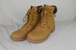 Forever Women Ankle Combat Boots Lace Up Work Style Booties BROADWAY Camel 10