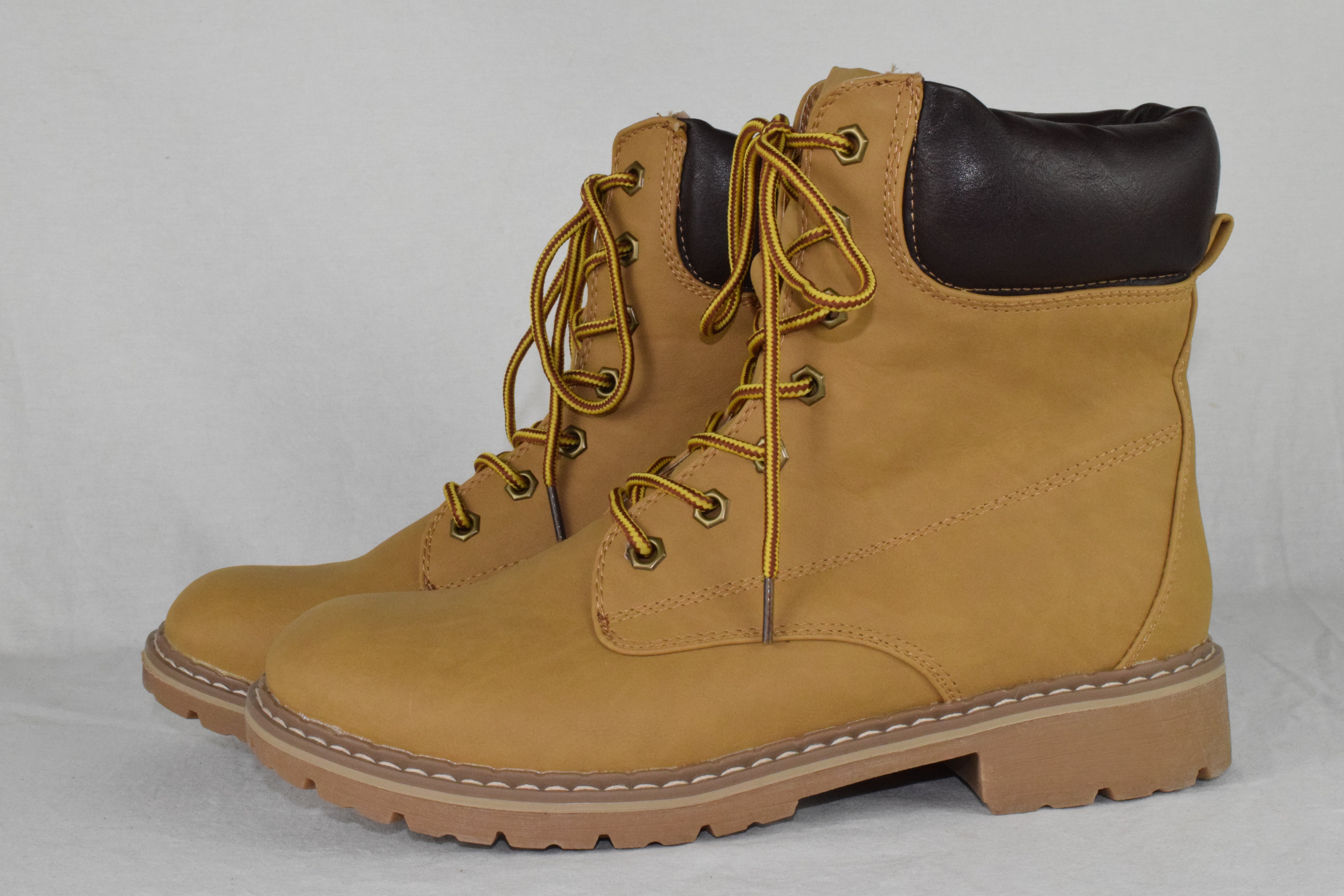 Forever Women Ankle Combat Boots Lace Up Work Style Booties BROADWAY Camel 10