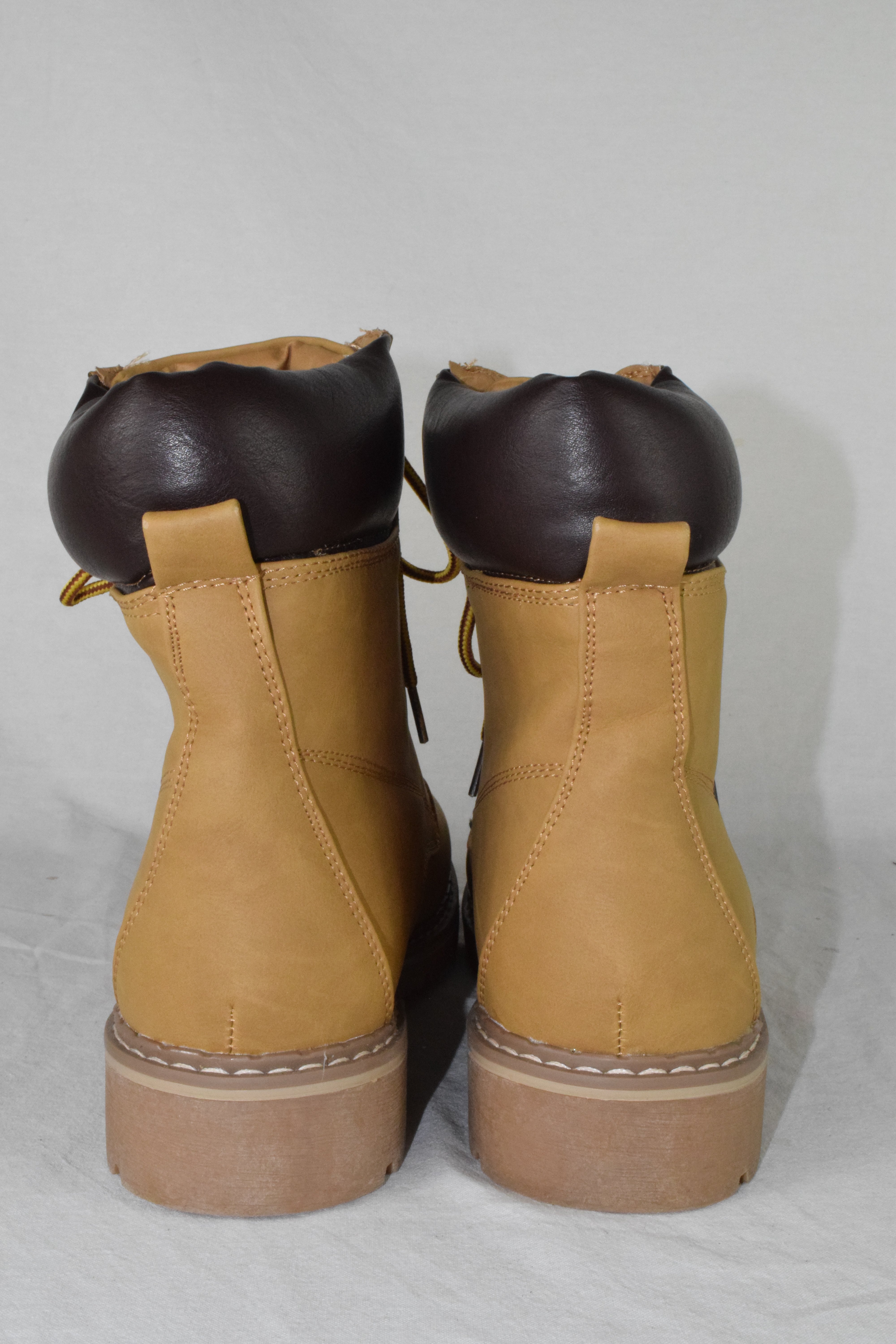 Forever Women Ankle Combat Boots Lace Up Work Style Booties BROADWAY Camel 10