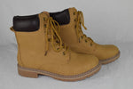Forever Women Ankle Combat Boots Lace Up Work Style Booties BROADWAY Camel 10