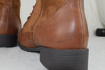 Forever Women Combat Army Boots Lace Zipper Leather/Suede JALEN Brown Tan 7.5