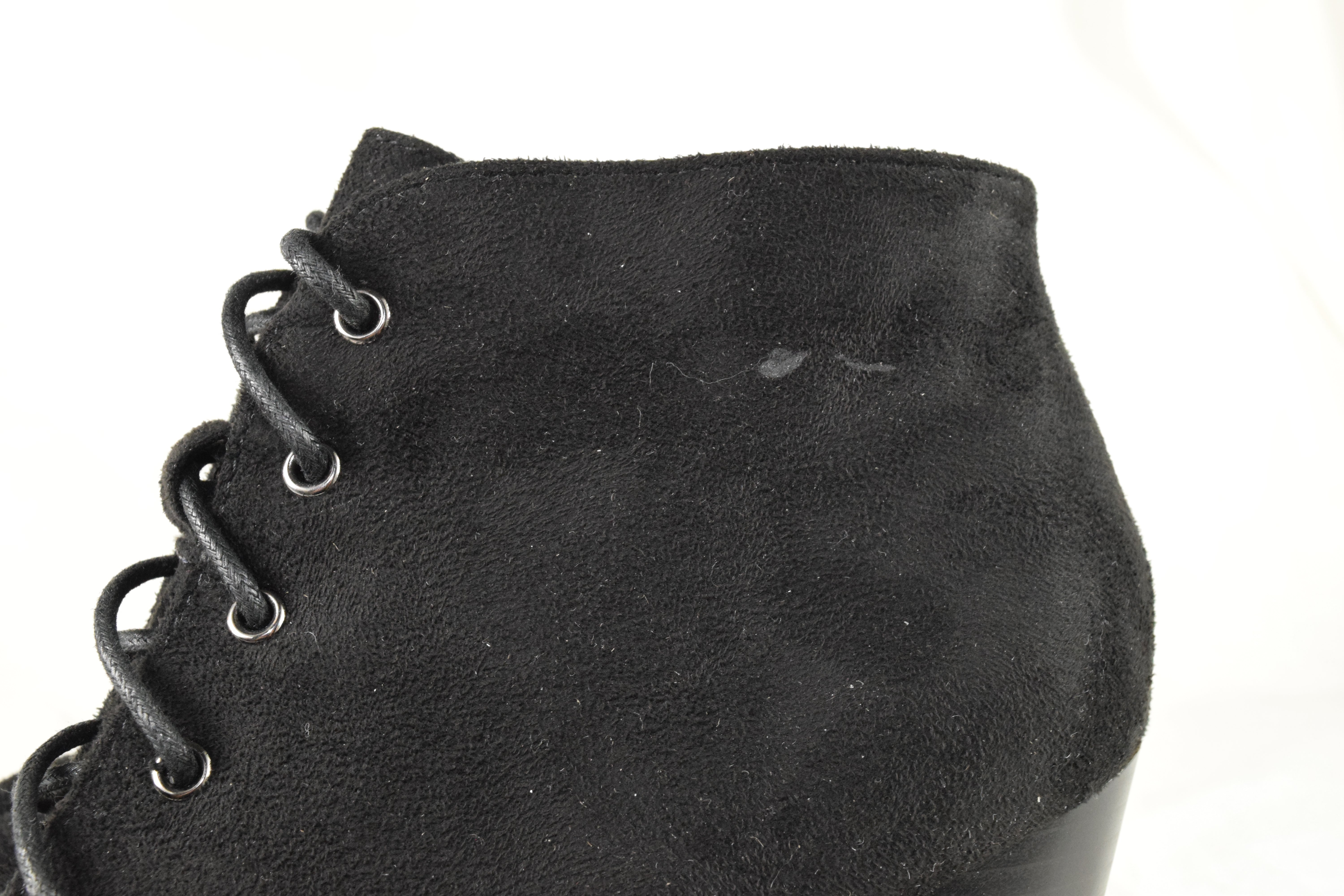 Forever Women High Heels Ankle Boots Platform Lace Up Booties Camille Black 7.5