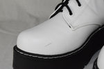 Soda Women Combat Platform Block Lug Sole Boots Zipper Lace Up FLING White 8.5