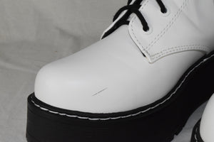 Soda Women Combat Platform Block Lug Sole Boots Zipper Lace Up FLING White 8.5