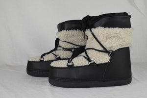 Top Moda Women Rain Snow Winter Waterproof boots Sherpa Fur Ankle Emmett Black 7