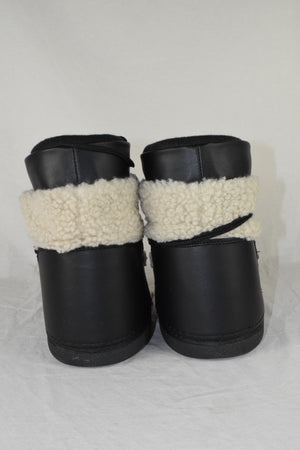 Top Moda Women Rain Snow Winter Waterproof boots Sherpa Fur Ankle Emmett Black 7