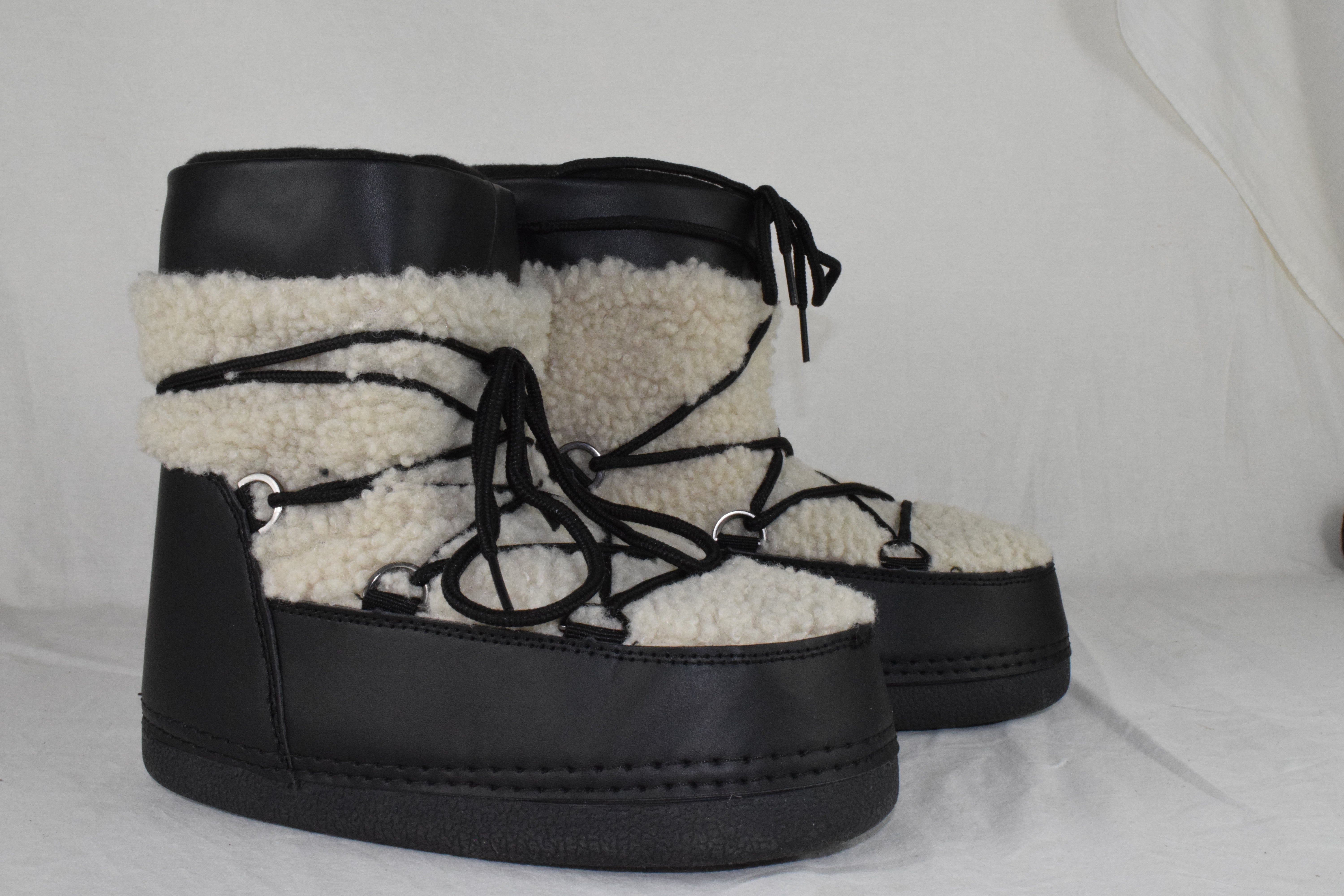 Top Moda Women Rain Snow Winter Waterproof boots Sherpa Fur Ankle Emmett Black 7