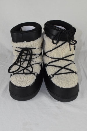 Top Moda Women Rain Snow Winter Waterproof boots Sherpa Fur Ankle Emmett Black 7