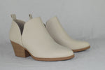 Soda Women Ankle Boots Zipper Booties V Cut Pointed Toe Heel Beige SECTORY 7.5