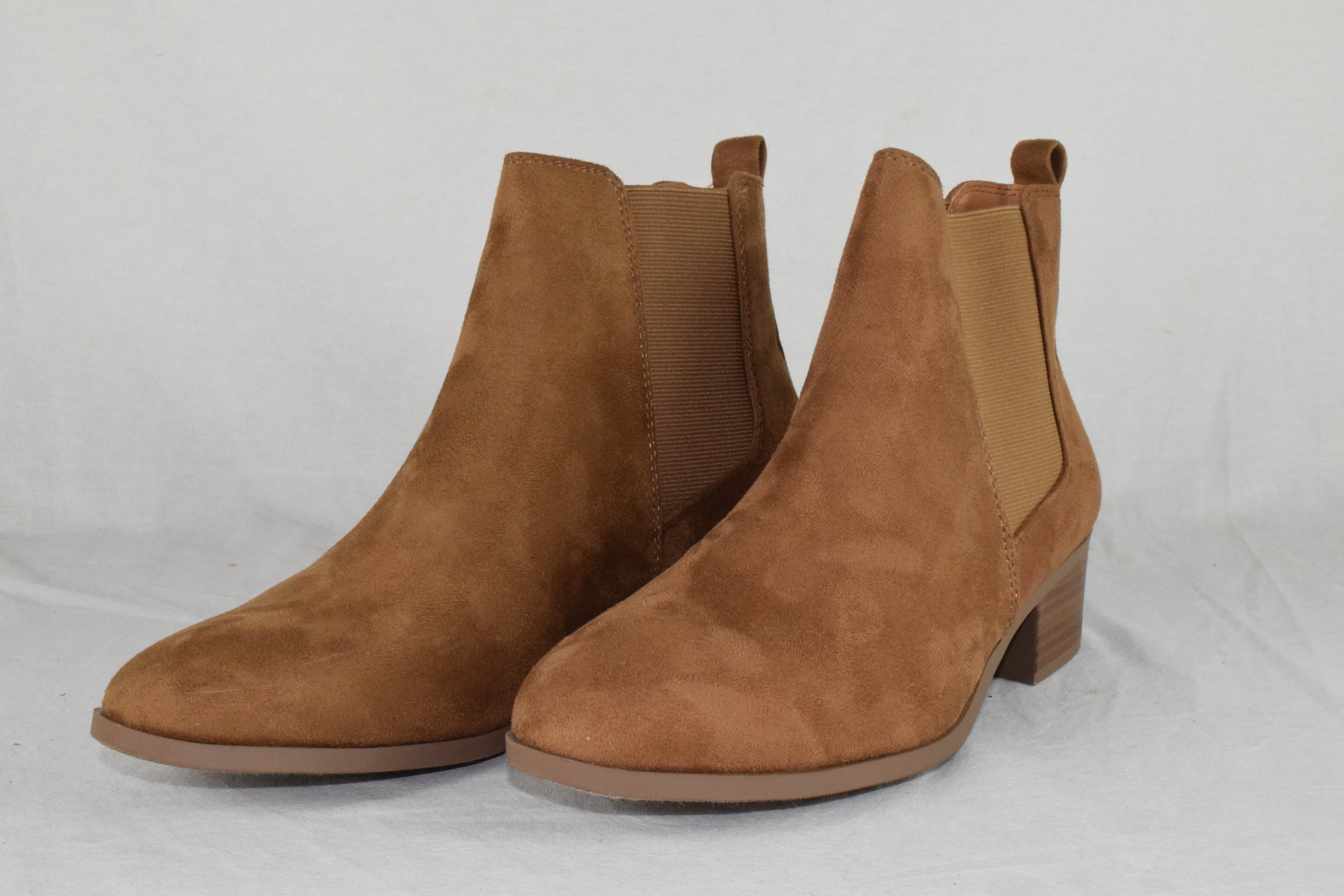 Soda Women Ankle Boots Elastic Slip On Booties Block Heel Tan Brown TEAPOT 10