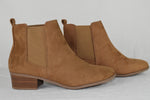 Soda Women Ankle Boots Elastic Slip On Booties Block Heel Tan Brown TEAPOT 10