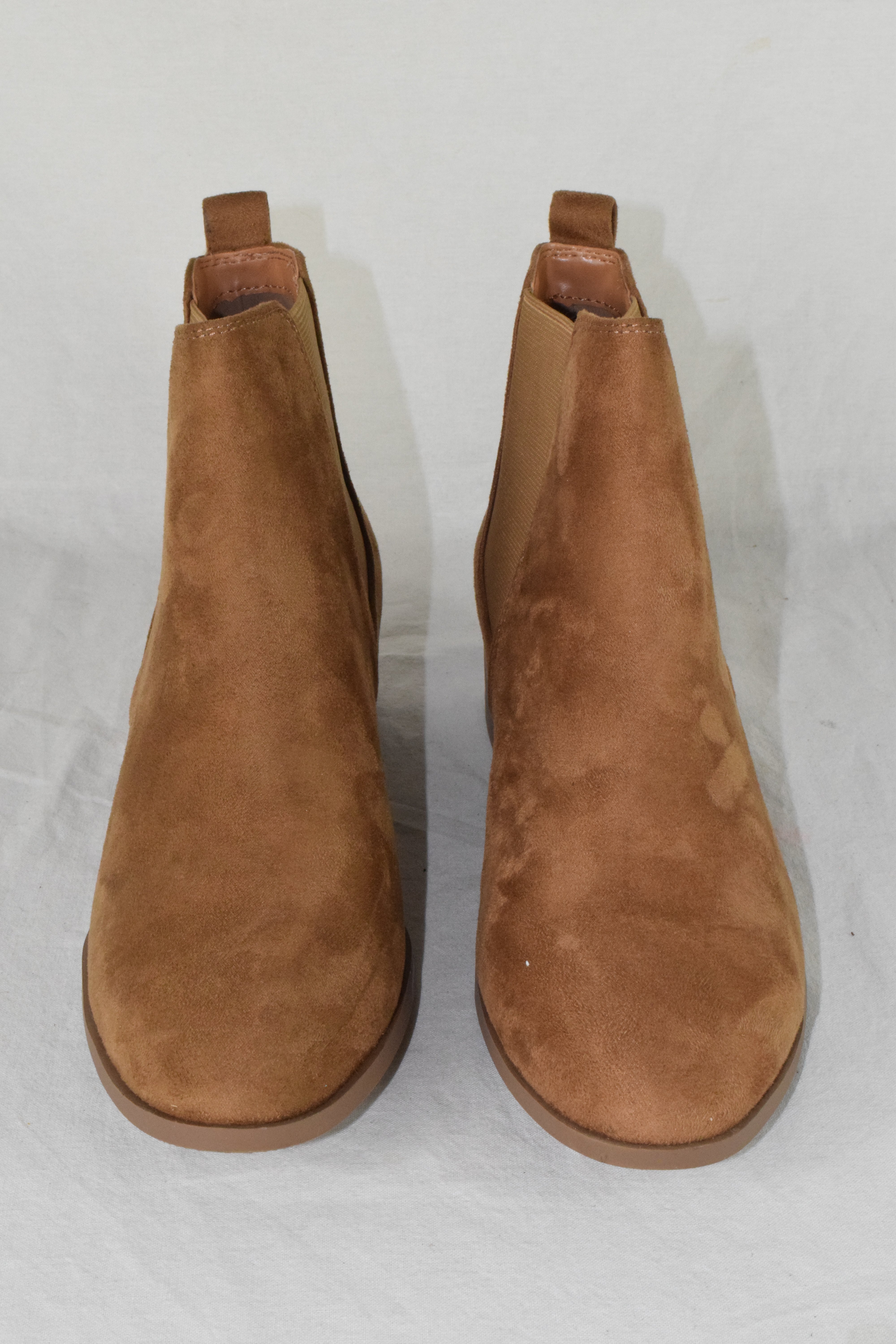 Soda Women Ankle Boots Elastic Slip On Booties Block Heel Tan Brown TEAPOT 10