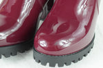Top Moda Women Ankle Boot Block High Heels Booties Zipper LESLIE Burgundy PAT 10
