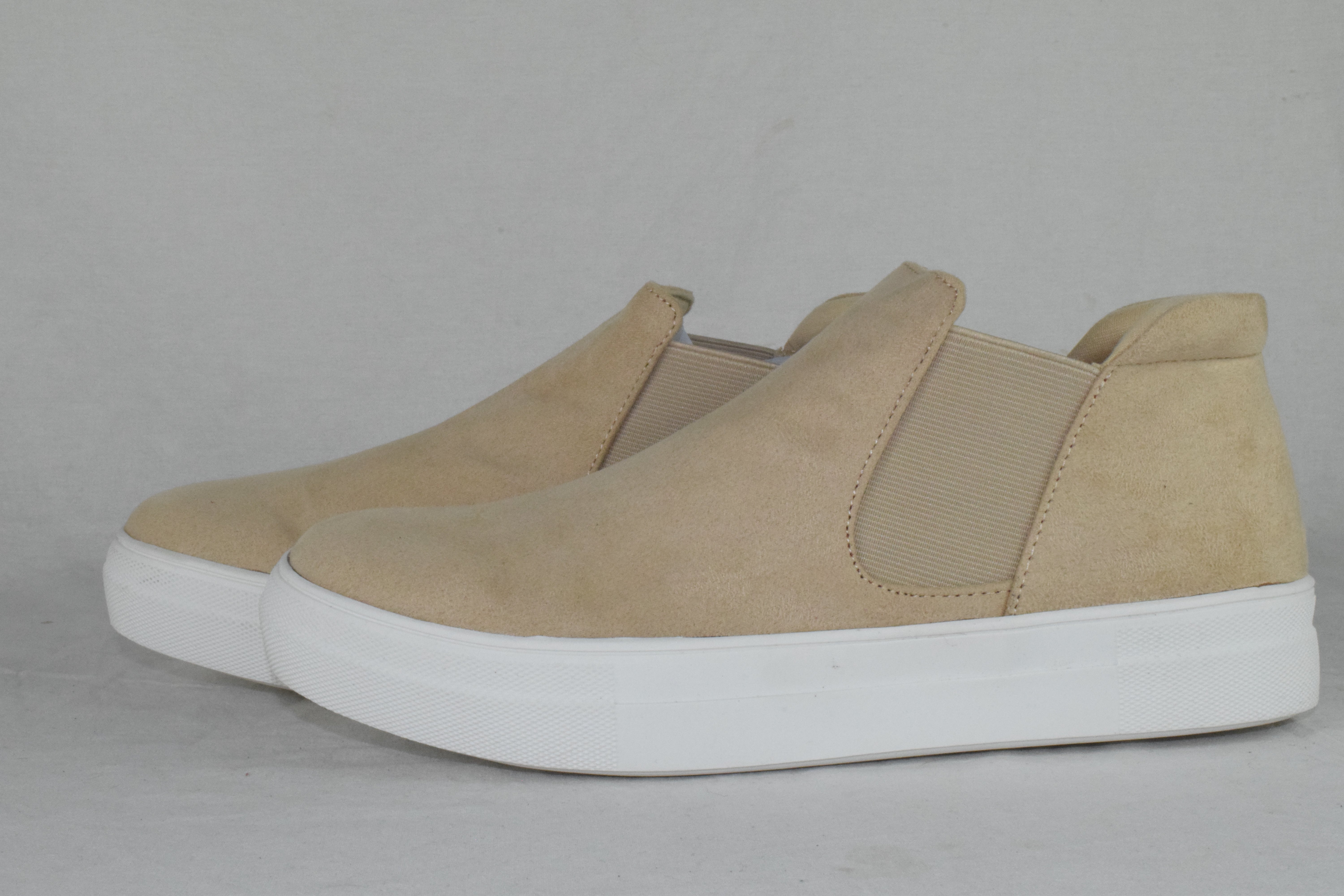 Soda Flat Women Chelsea Shoe High Top Platform Sneakers Taupe Beige WOODS 10