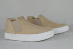 Soda Flat Women Chelsea Shoe High Top Platform Sneakers Taupe Beige WOODS 10