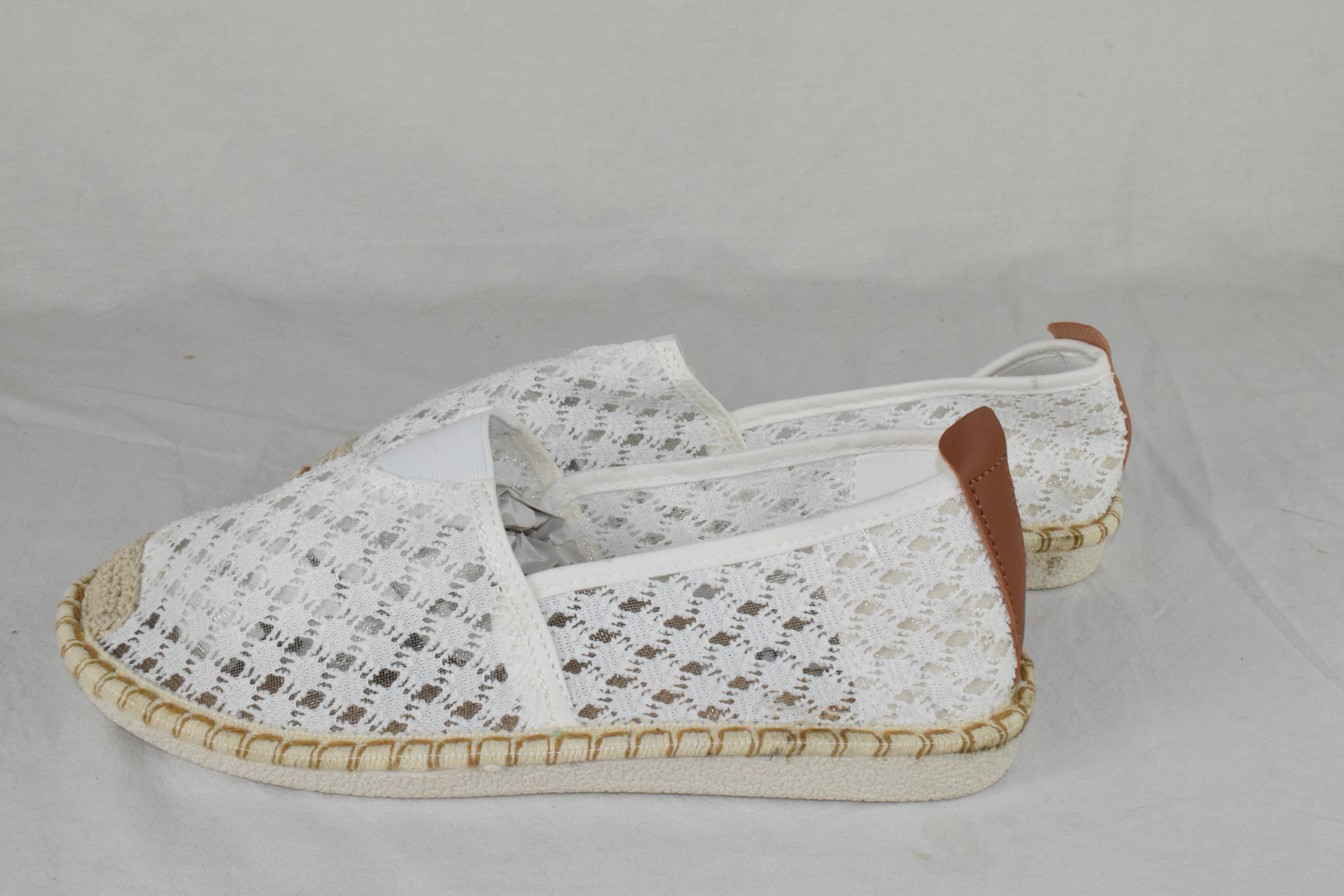 Flat Women Canvas Slip-On Loafers Espadrilles Jute Breathable PLEDGE-16 White 10