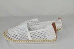 Flat Women Canvas Slip-On Loafers Espadrilles Jute Breathable PLEDGE-16 White 10