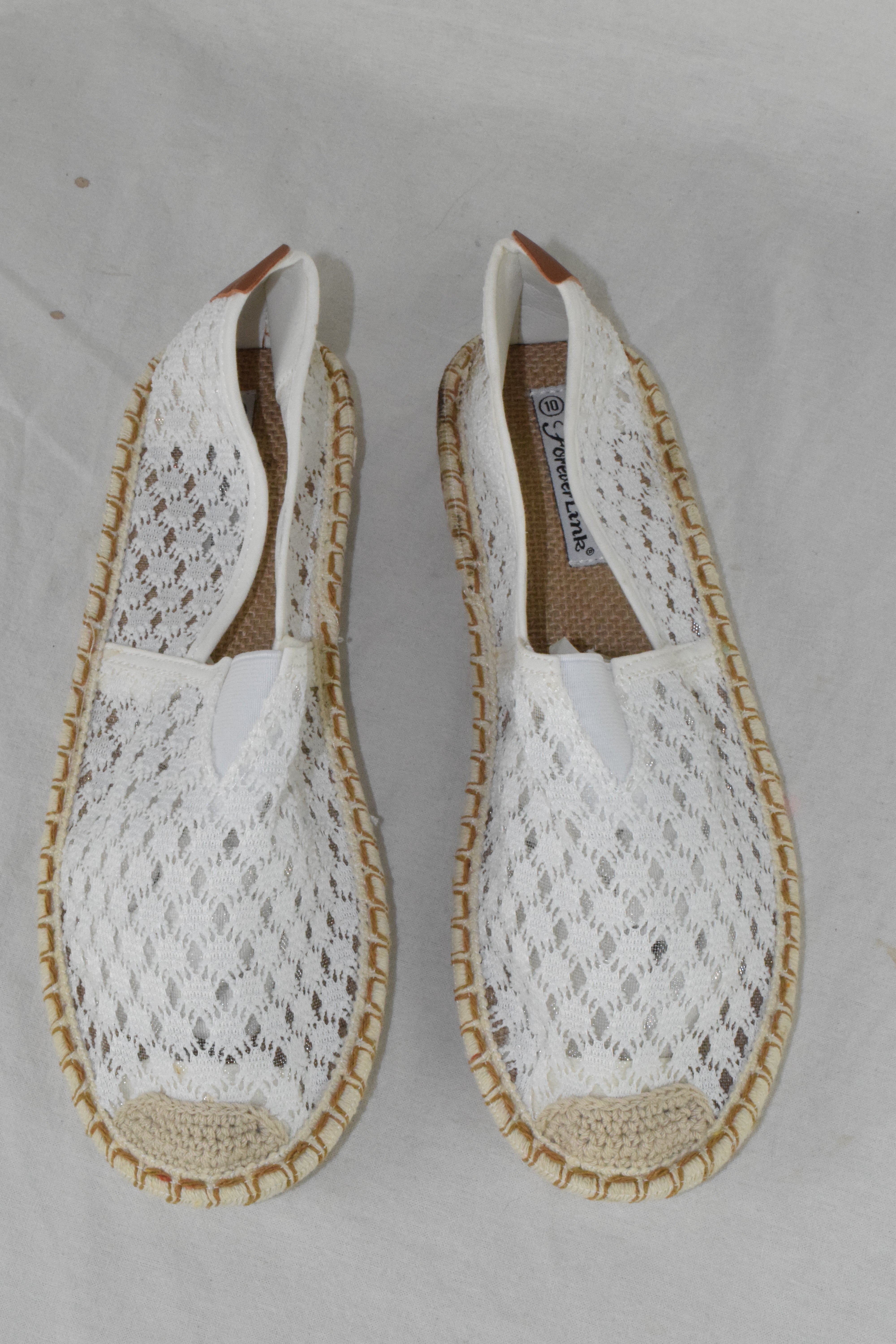 Flat Women Canvas Slip-On Loafers Espadrilles Jute Breathable PLEDGE-16 White 10