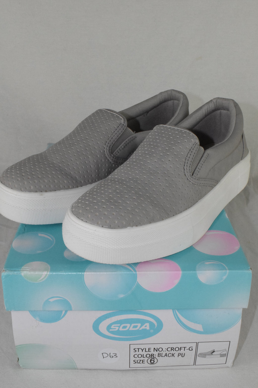 Soda Flat Women Shoes Slip On Loafers Casual Sneakers Platform Gray CROFT Size 6