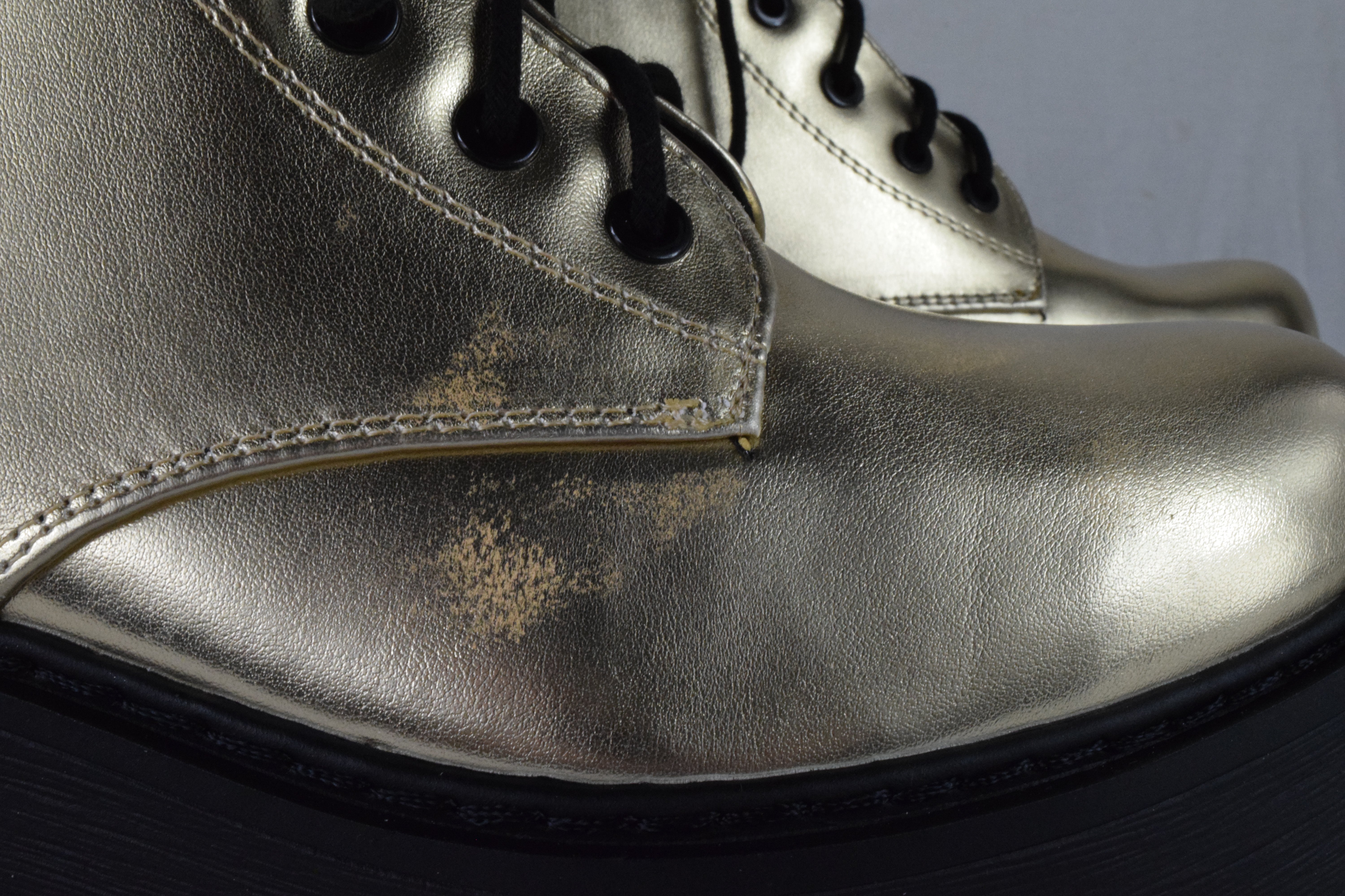Soda Women Combat Platform Block Lug Sole Boot Side Zipper Lace Up FLING Gold 10