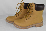 Forever Women Ankle Army Combat Boots Lace Up Work Booties BROADWAY Camel Size 7